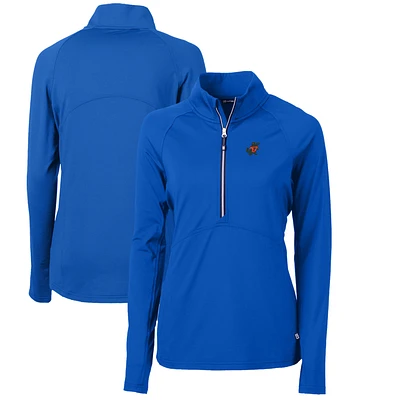 Women's Cutter & Buck Royal Florida Gators Adapt Eco Knit Stretch Recycled Half-Zip Pullover Top