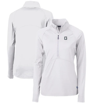 Women's Cutter & Buck Georgetown Hoyas Adapt Eco Knit Stretch Recycled Half-Zip Pullover Top