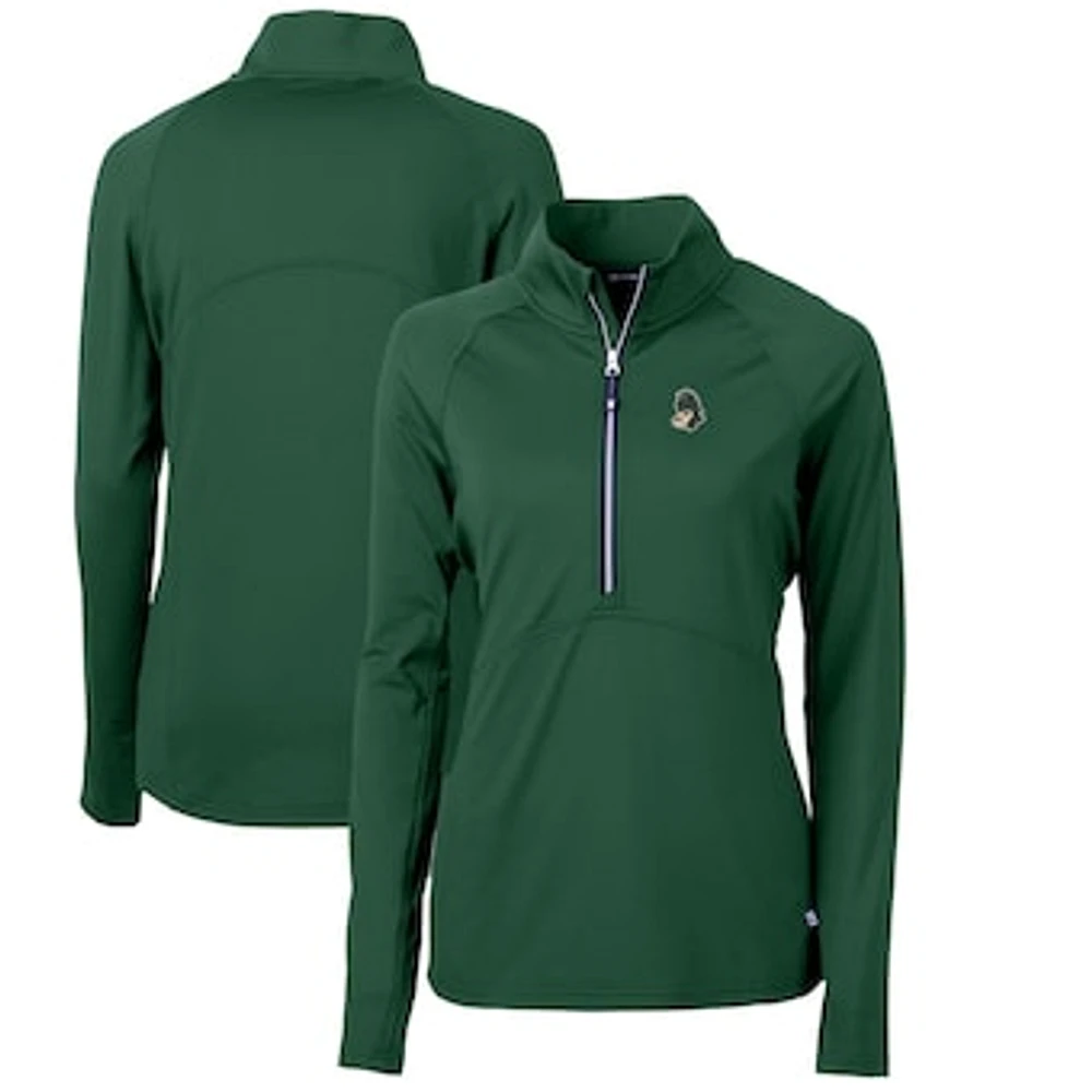 Women's Cutter & Buck Michigan State Spartans Adapt Eco Knit Stretch Recycled Half-Zip Pullover Top