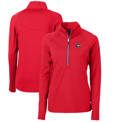 Women's Cutter & Buck NC State Wolfpack Adapt Eco Knit Stretch Recycled Half-Zip Pullover Top