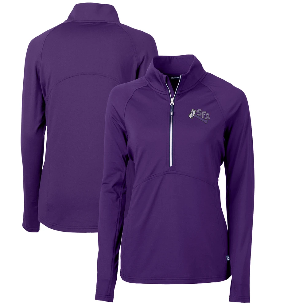 Women's Cutter & Buck Stephen F Austin Lumberjacks Adapt Eco Knit Stretch Recycled Half-Zip Pullover Top