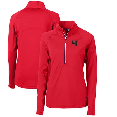 Women's Cutter & Buck Western Kentucky Hilltoppers Adapt Eco Knit Stretch Recycled Half-Zip Pullover Top
