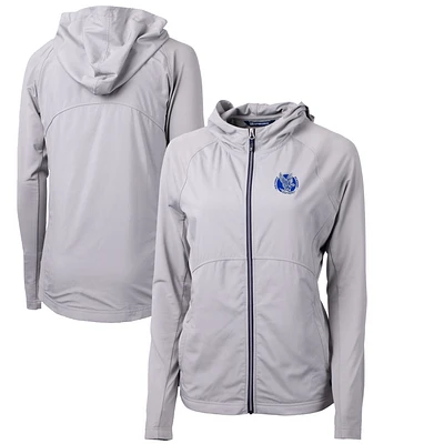 Women's Cutter & Buck Gray Air Force Falcons Adapt Eco Knit Hybrid Recycled Full-Zip Hoodie