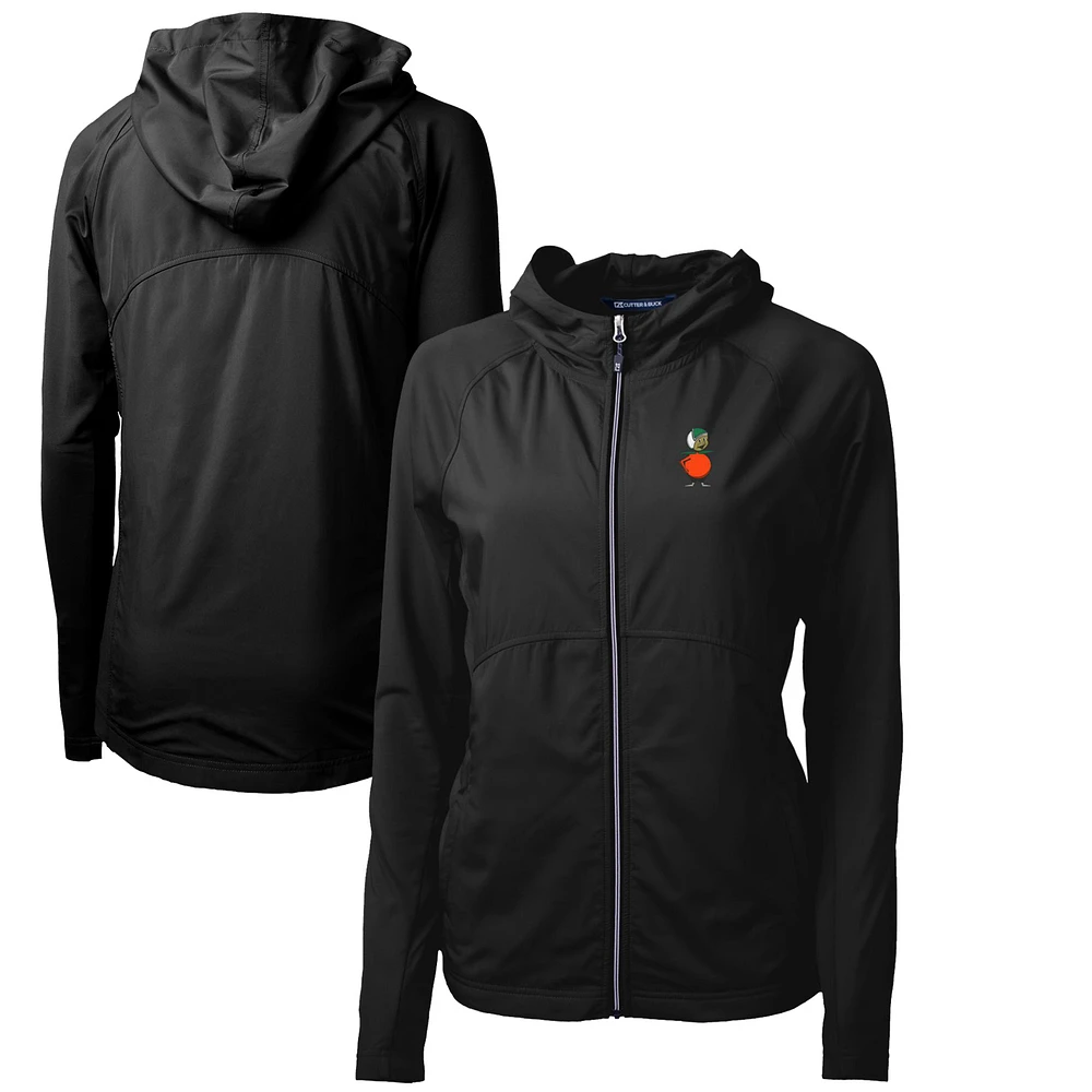 Women's Cutter & Buck Black UCF Knights Adapt Eco Knit Hybrid Recycled Full-Zip Hoodie