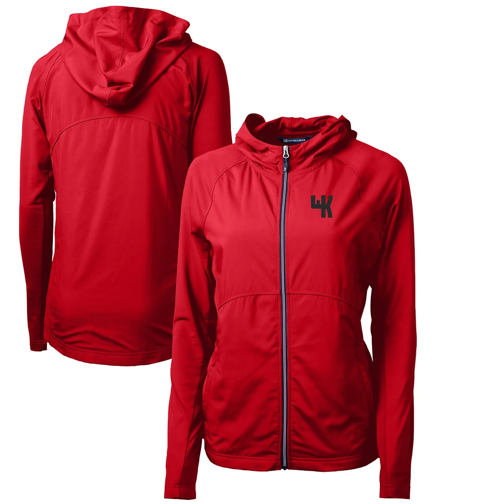 Women's Cutter & Buck Western Kentucky Hilltoppers Adapt Eco Knit Hybrid Recycled Full-Zip Hoodie