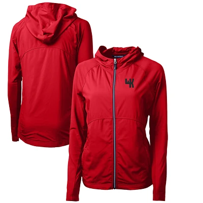 Women's Cutter & Buck Western Kentucky Hilltoppers Adapt Eco Knit Hybrid Recycled Full-Zip Hoodie