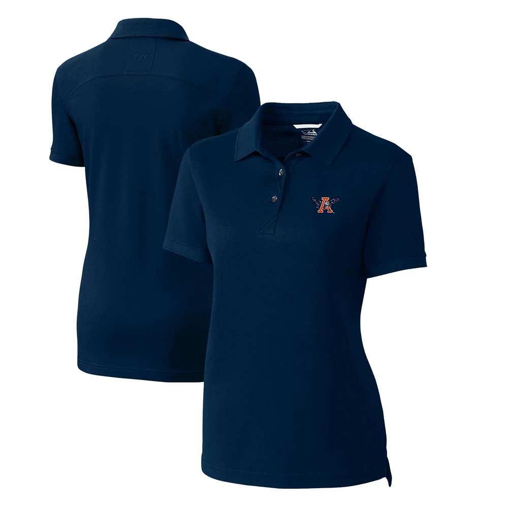 Women's Cutter & Buck Navy Auburn Tigers Advantage Tri-Blend Pique Polo