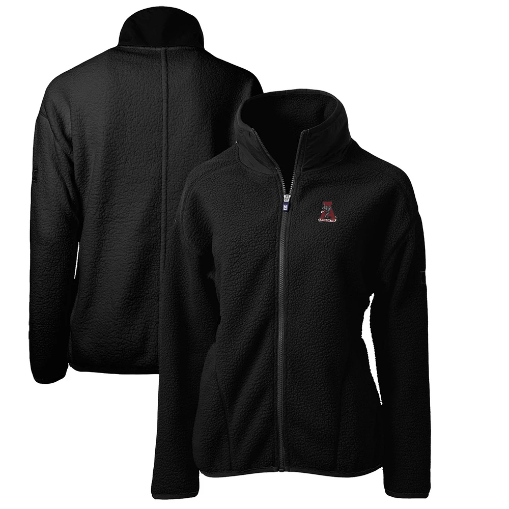 Women's Cutter & Buck Black Alabama Crimson Tide Cascade Eco Sherpa Full-Zip Fleece Jacket