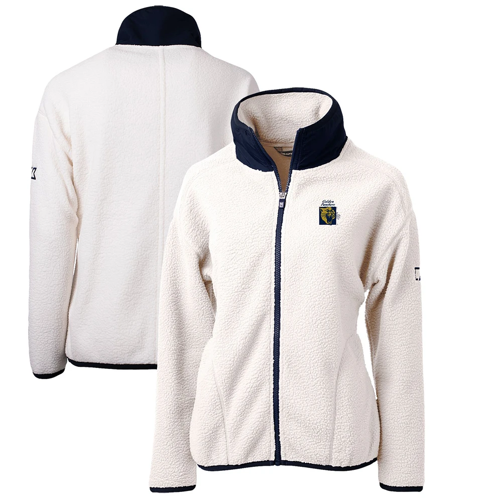 Women's Cutter & Buck Navy FIU Panthers Cascade Eco Sherpa Full-Zip Fleece Jacket