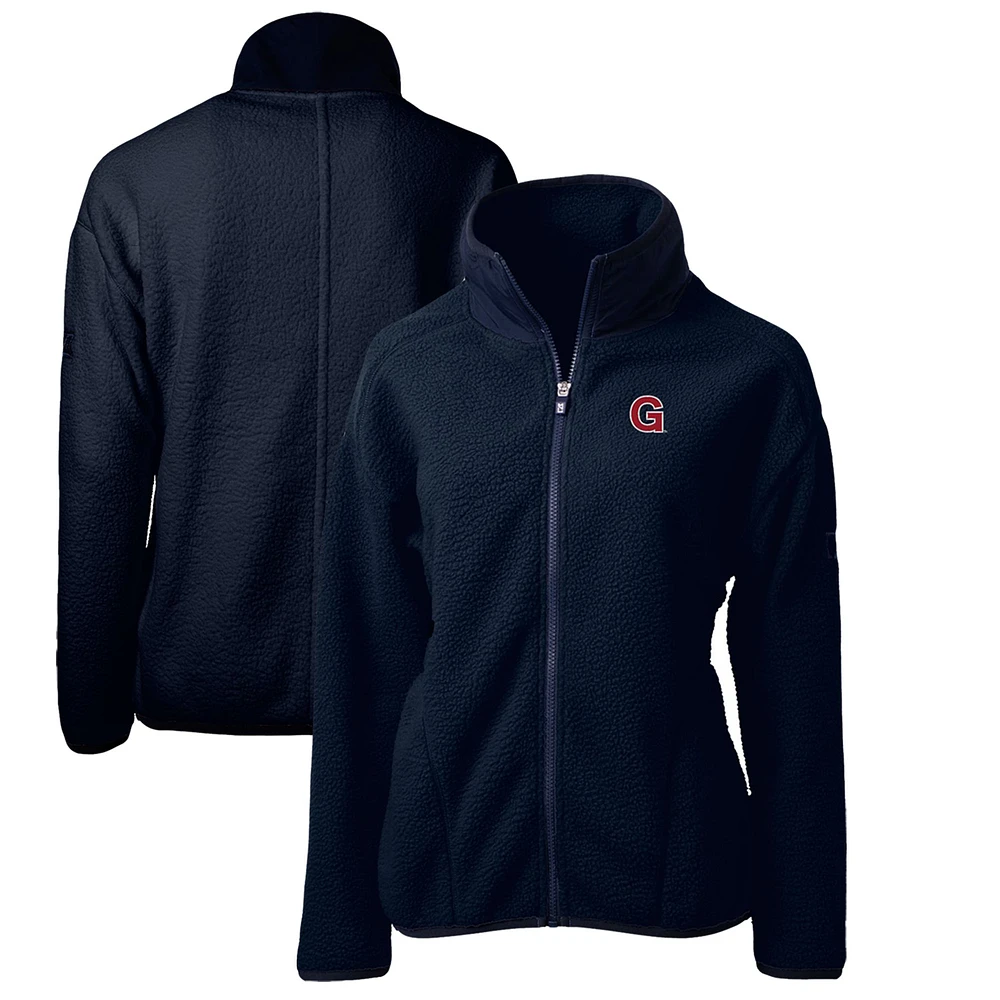 Women's Cutter & Buck Navy Gonzaga Bulldogs Cascade Eco Sherpa Full-Zip Fleece Jacket