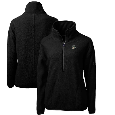 Women's Cutter & Buck Black Michigan State Spartans Cascade Eco Sherpa Fleece Half-Zip Pullover Jacket
