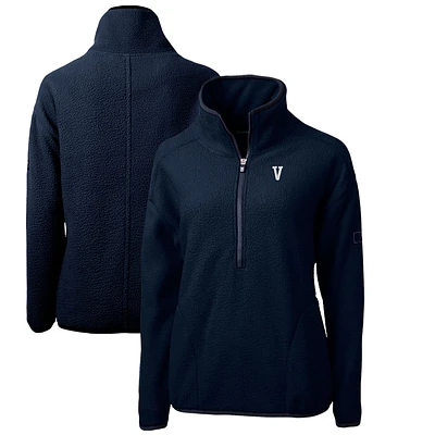 Women's Cutter & Buck Navy Villanova Wildcats Cascade Eco Sherpa Fleece Half-Zip Pullover Jacket