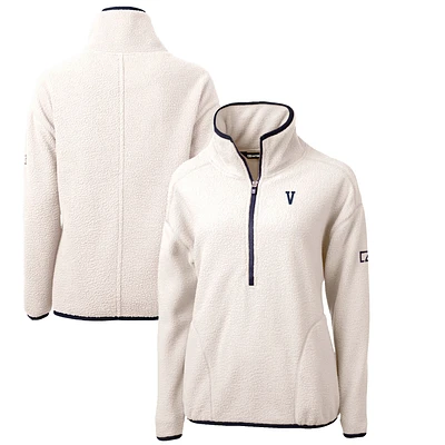 Women's Cutter & Buck White Villanova Wildcats Cascade Eco Sherpa Fleece Half-Zip Pullover Jacket