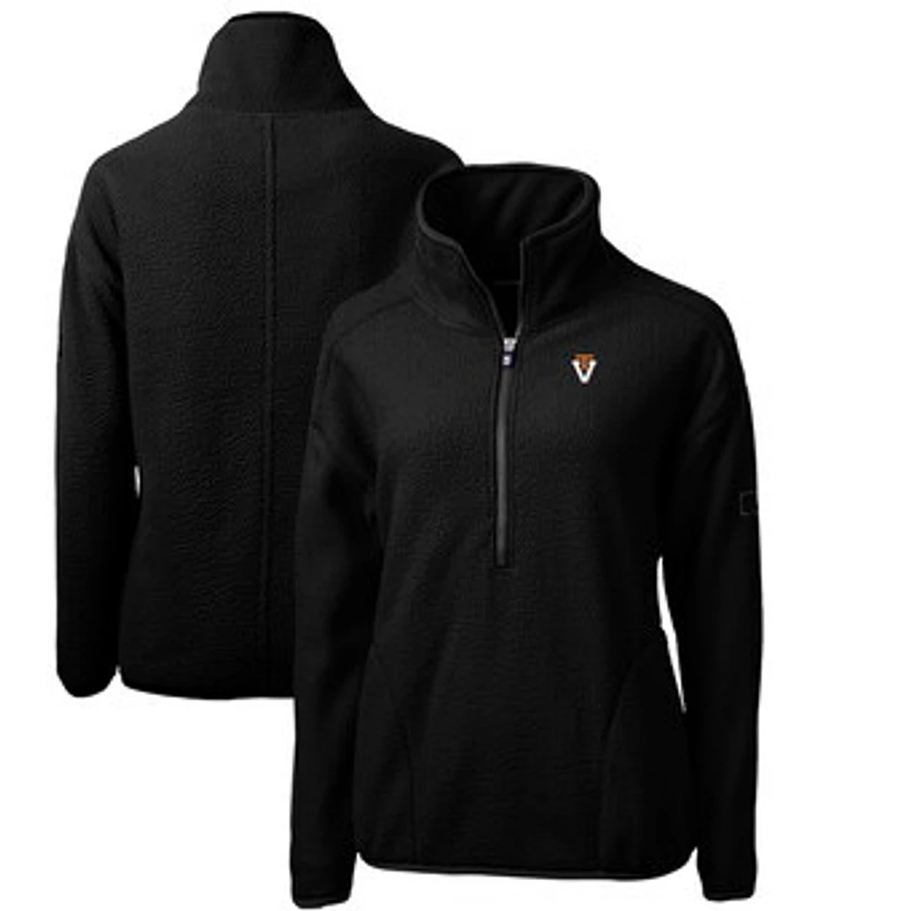 Women's Cutter & Buck Black Virginia Tech Hokies Cascade Eco Sherpa Fleece Half-Zip Pullover Jacket