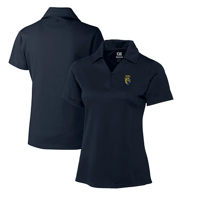 Women's Cutter & Buck Navy FIU Panthers CB DryTec Genre Textured Solid Polo