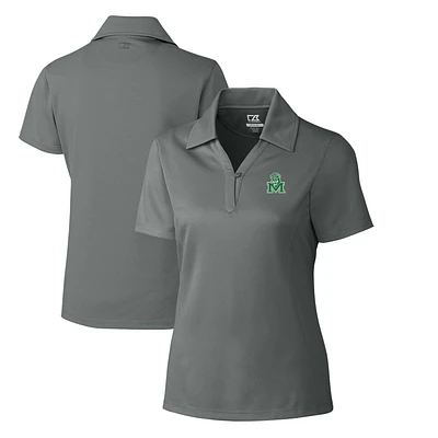 Women's Cutter & Buck Steel Marshall Thundering Herd CB DryTec Genre Textured Solid Polo