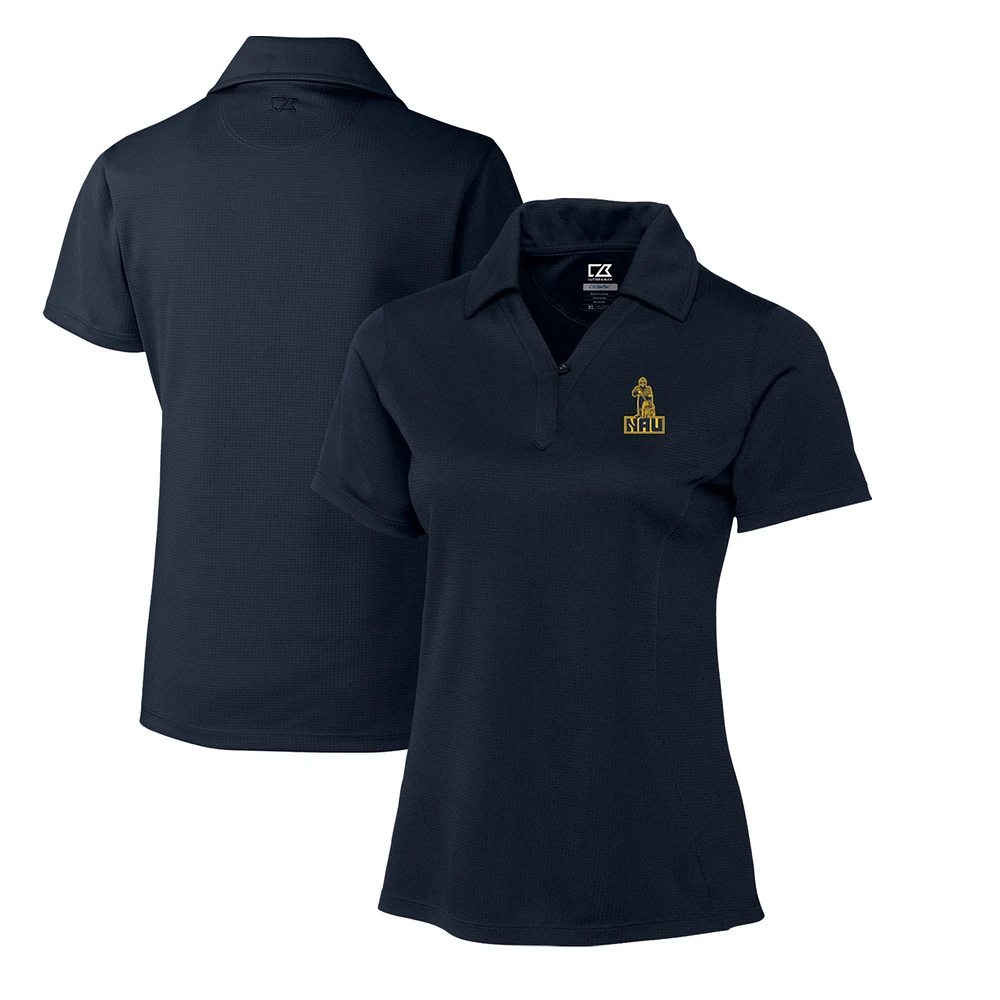 Women's Cutter & Buck Navy Northern Arizona Lumberjacks CB DryTec Genre Textured Solid Polo