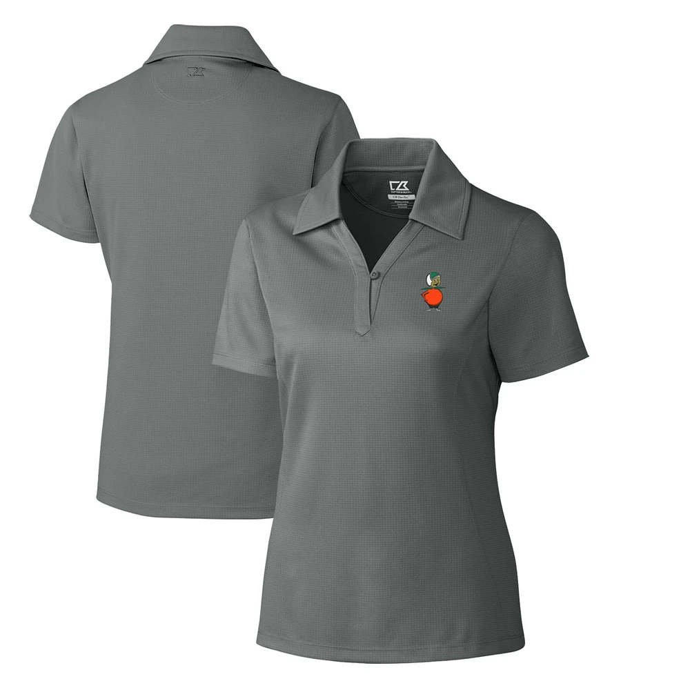 Women's Cutter & Buck Steel UCF Knights CB DryTec Genre Textured Solid Polo