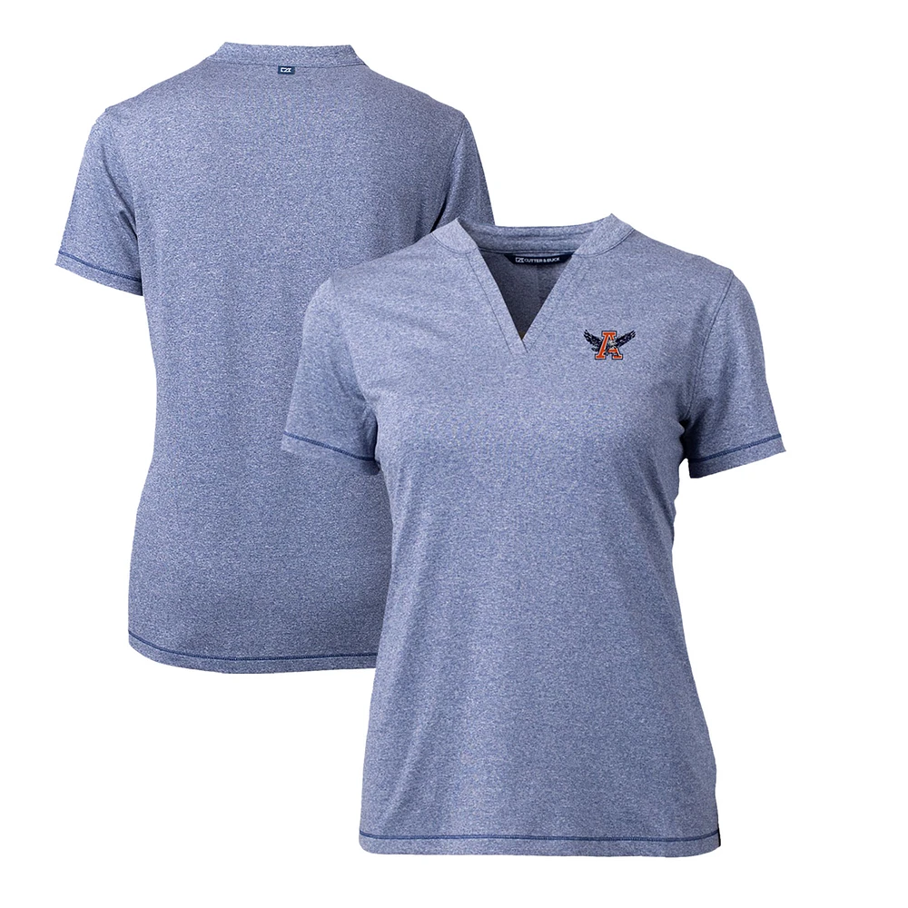 Women's Cutter & Buck Heather Auburn Tigers Forge Stretch Blade V-Neck Top