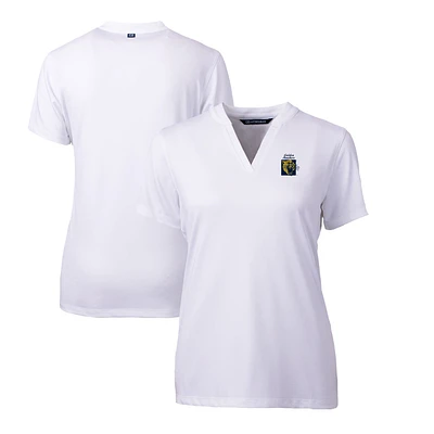 Women's Cutter & Buck White FIU Panthers Forge Stretch Blade V-Neck Top