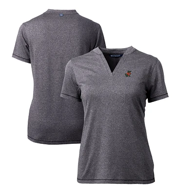 Women's Cutter & Buck Heather Charcoal Florida Gators Forge Stretch Blade V-Neck Top
