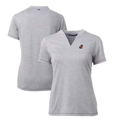 Women's Cutter & Buck Heather Gray Florida Gators Forge Stretch Blade V-Neck Top