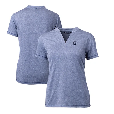 Women's Cutter & Buck Heather Georgetown Hoyas Forge Stretch Blade V-Neck Top