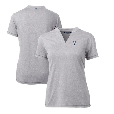 Women's Cutter & Buck Heather Gray Villanova Wildcats Forge Stretch Blade V-Neck Top