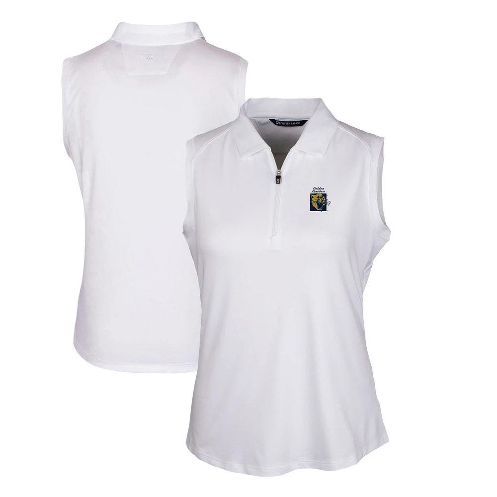 Women's Cutter & Buck White FIU Panthers Forge Stretch Sleeveless Polo