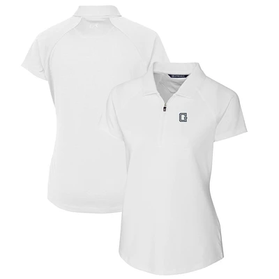Women's Cutter & Buck White Georgetown Hoyas Forge Stretch Polo