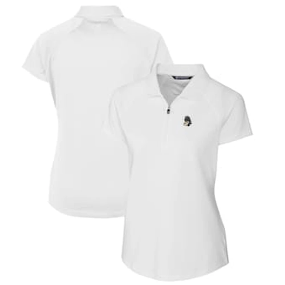 Women's Cutter & Buck White Michigan State Spartans Forge Stretch Polo