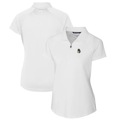 Women's Cutter & Buck White Michigan State Spartans Forge Stretch Polo