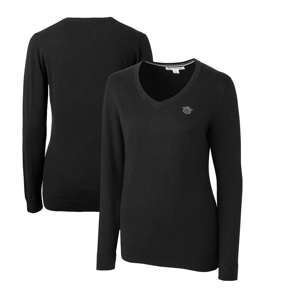 Women's Cutter & Buck Black Cincinnati Bearcats Lakemont Tri-Blend V-Neck Pullover Sweater
