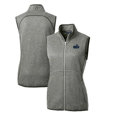 Women's Cutter & Buck Heather Gray Old Dominion Monarchs Mainsail Basic Sweater-Knit Full-Zip Vest