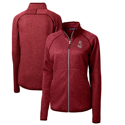 Women's Cutter & Buck Crimson Washington State Cougars Mainsail Sweater-Knit Full-Zip Jacket