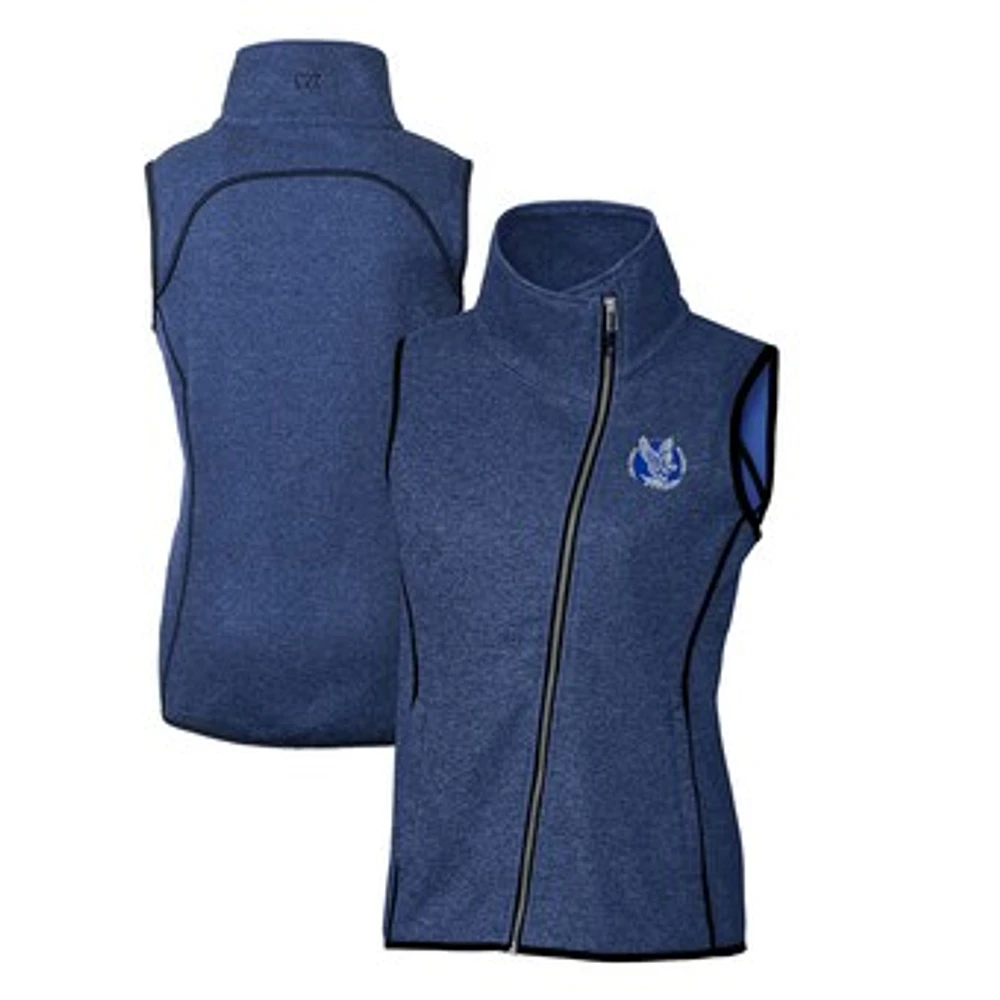 Women's Cutter & Buck Heather Royal Air Force Falcons Mainsail Sweater-Knit Full-Zip Vest