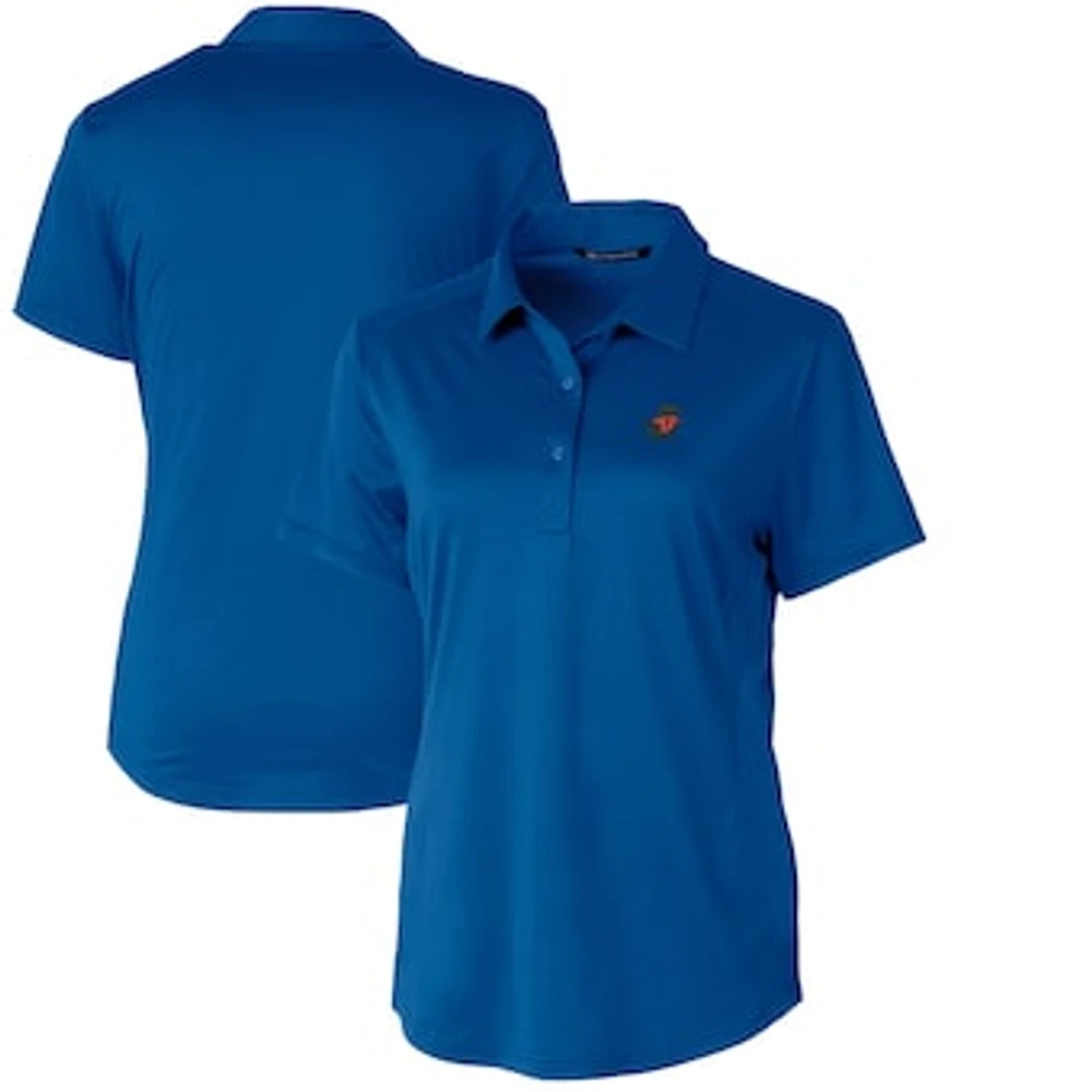 Women's Cutter & Buck Royal Florida Gators Vault Prospect Textured Stretch Polo