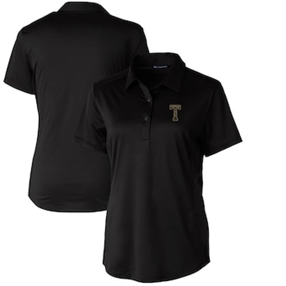 Women's Cutter & Buck Black Georgia Tech Yellow Jackets Vault Prospect Textured Stretch Polo