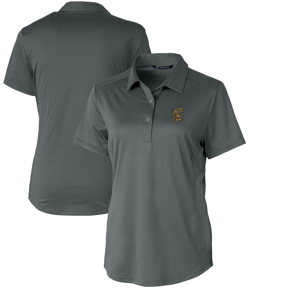 Women's Cutter & Buck Steel Grambling Tigers Vault Prospect Textured Stretch Polo