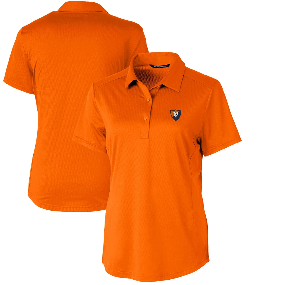Women's Cutter & Buck Orange Illinois Fighting Illini Vault Prospect Textured Stretch Polo