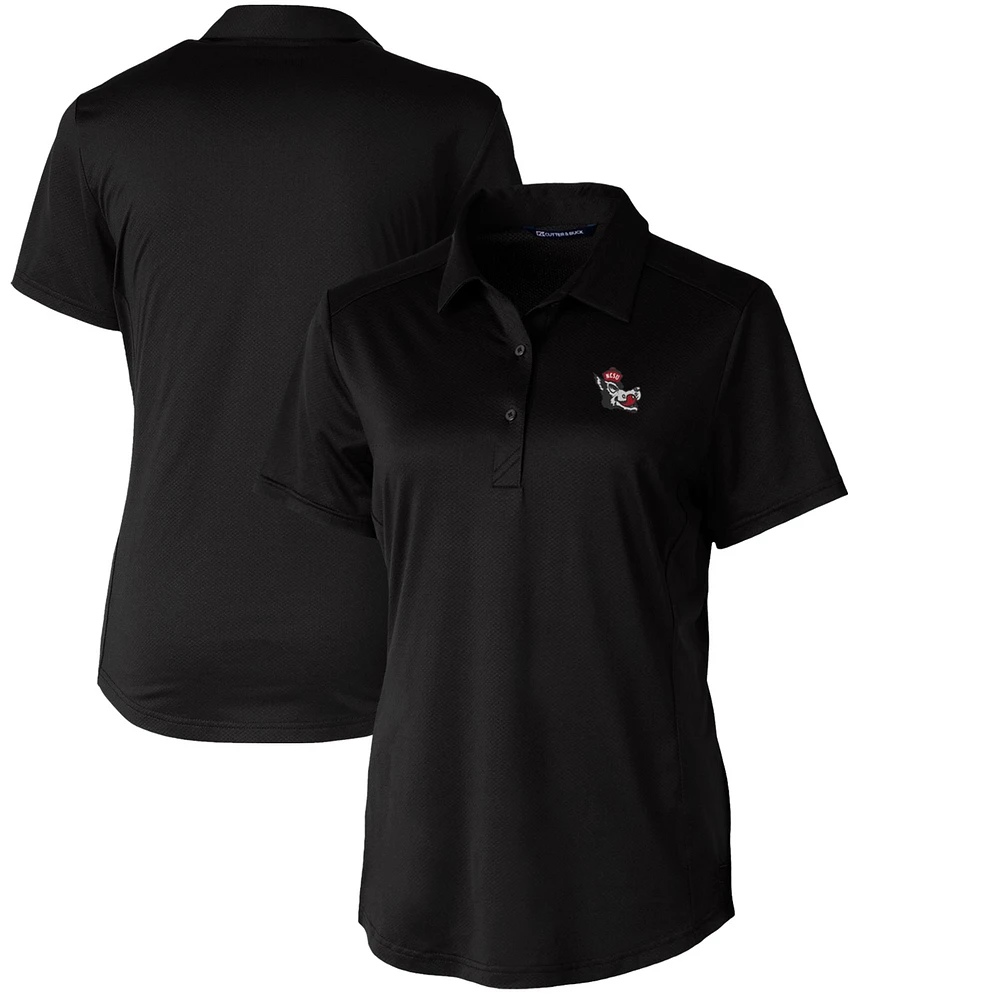 Women's Cutter & Buck Black NC State Wolfpack Vault Prospect Textured Stretch Polo
