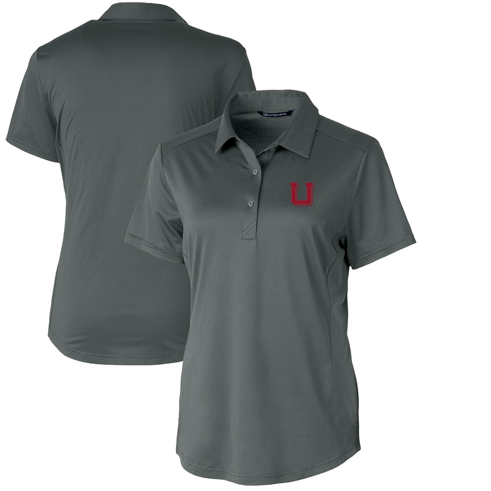 Women's Cutter & Buck Steel Utah Utes Vault Prospect Textured Stretch Polo