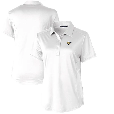 Women's Cutter & Buck White West Virginia Mountaineers Vault Prospect Textured Stretch Polo