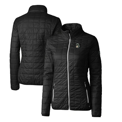 Women's Cutter & Buck Black Michigan State Spartans Vault Rainier PrimaLoft Eco Insulated Full-Zip Puffer Jacket