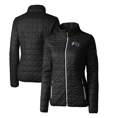 Women's Cutter & Buck Black Stephen F Austin Lumberjacks Vault Rainier PrimaLoft Eco Insulated Full-Zip Puffer Jacket