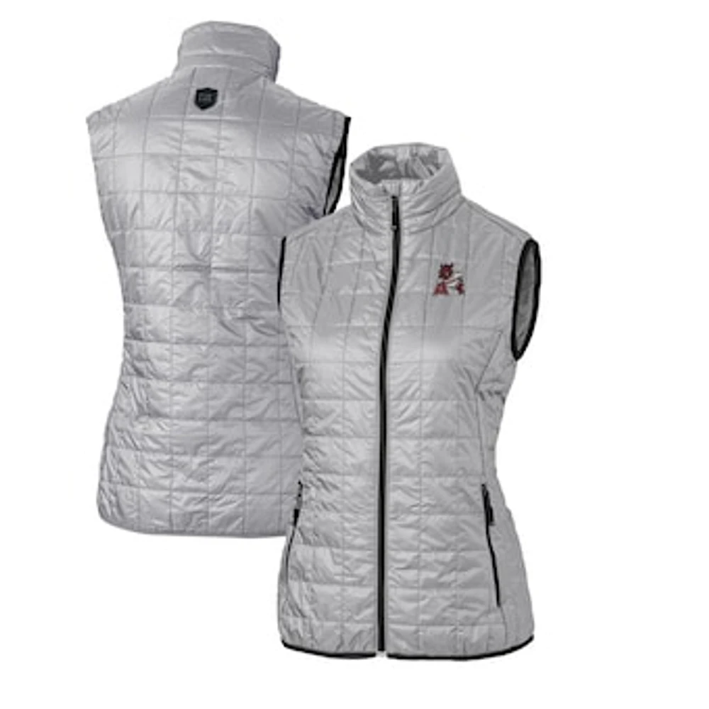 Women's Cutter & Buck Gray Arkansas Razorbacks Vault Rainier PrimaLoft Eco Full-Zip Puffer Vest