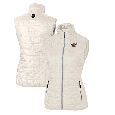 Women's Cutter & Buck Cream Auburn Tigers Vault Rainier PrimaLoft Eco Full-Zip Puffer Vest