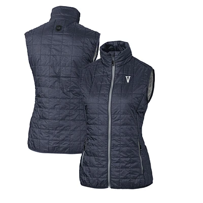 Women's Cutter & Buck Heather Navy Villanova Wildcats Vault Rainier PrimaLoft Eco Full-Zip Puffer Vest