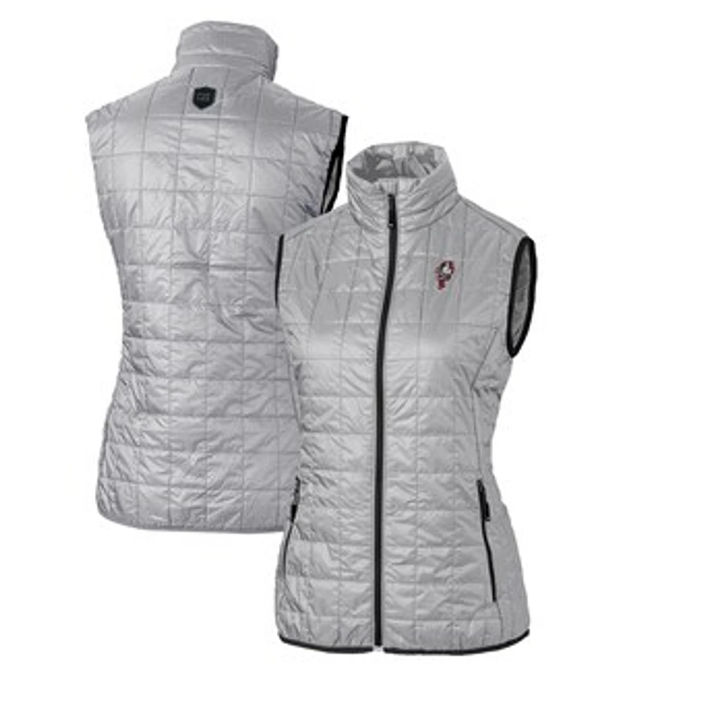 Women's Cutter & Buck Ohio State Buckeyes Vault Rainier PrimaLoft Eco Full-Zip Puffer Vest