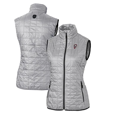 Women's Cutter & Buck Ohio State Buckeyes Vault Rainier PrimaLoft Eco Full-Zip Puffer Vest